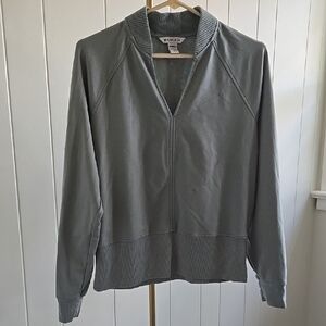 Athleta Green Olive V-Neck Sweater